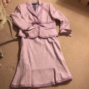 Albert Nipon lavender tweed suit